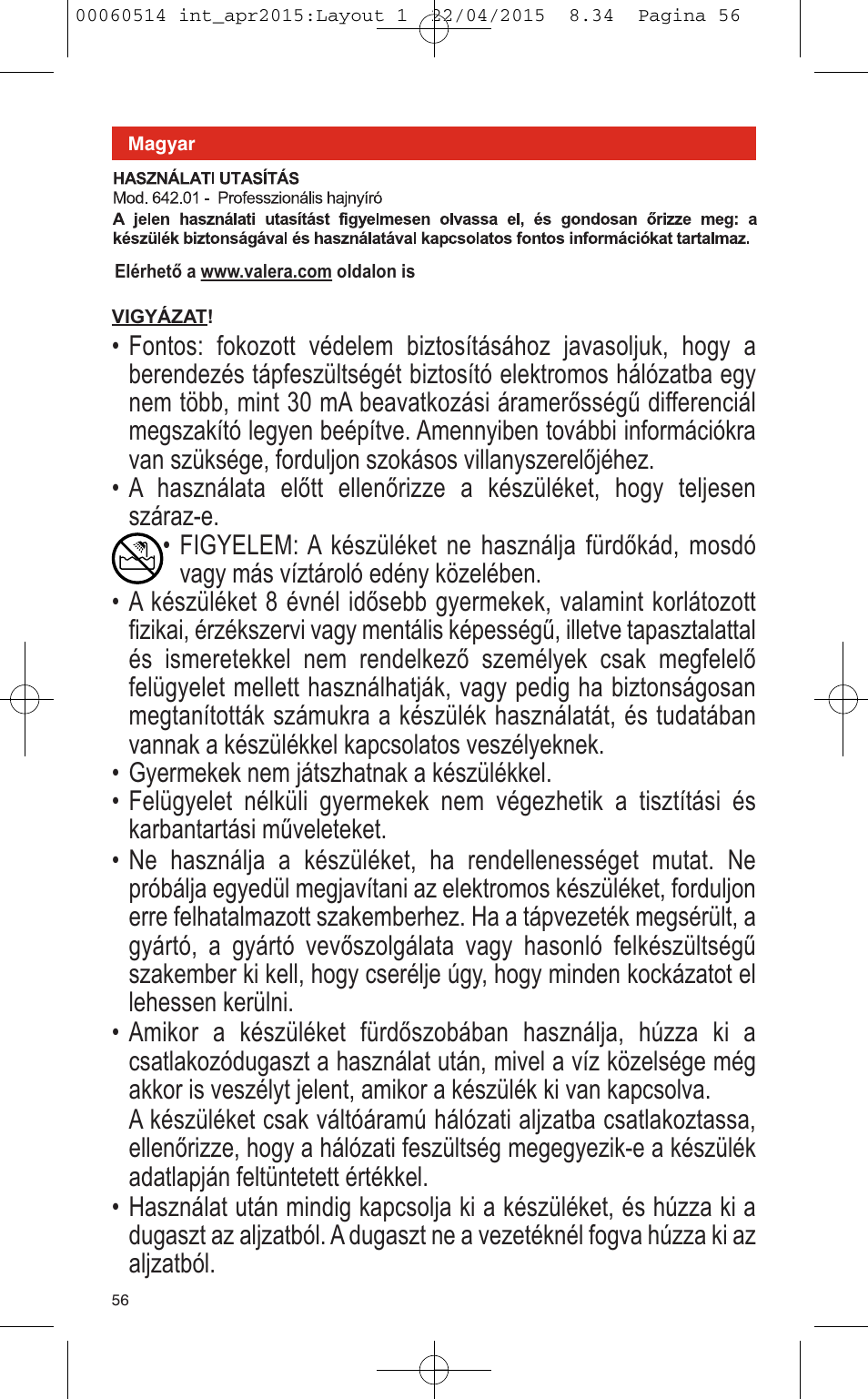 VALERA T-BLADE PROFESSIONAL User Manual | Page 52 / 106