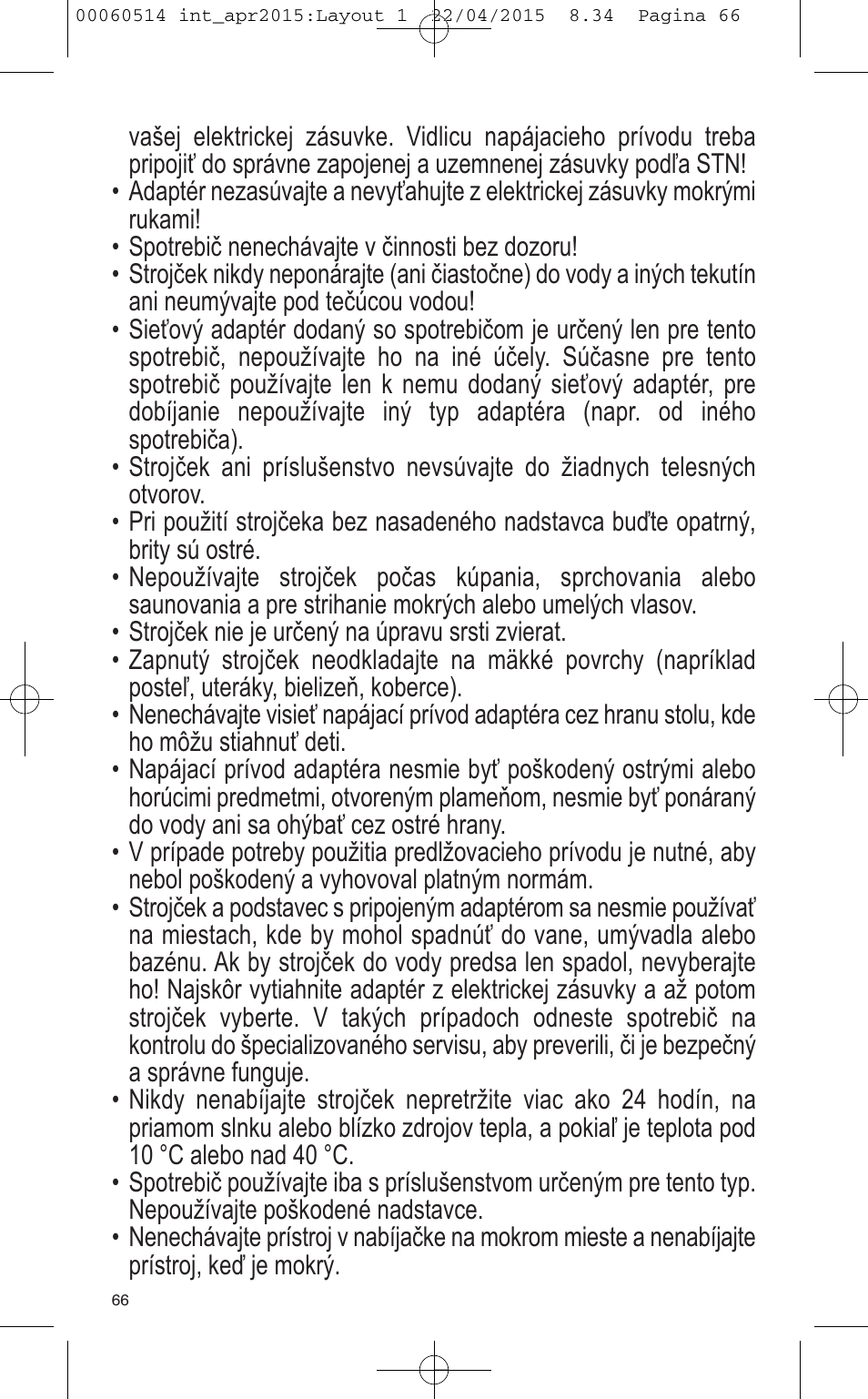 VALERA T-BLADE PROFESSIONAL User Manual | Page 62 / 106