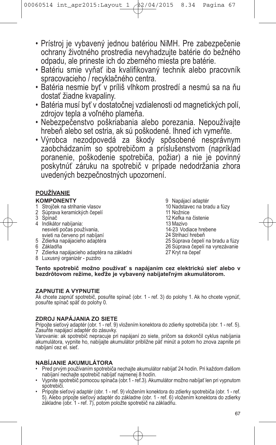 VALERA T-BLADE PROFESSIONAL User Manual | Page 63 / 106