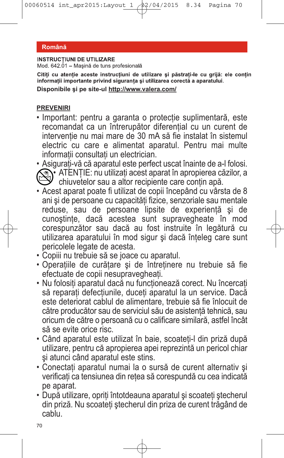 VALERA T-BLADE PROFESSIONAL User Manual | Page 66 / 106