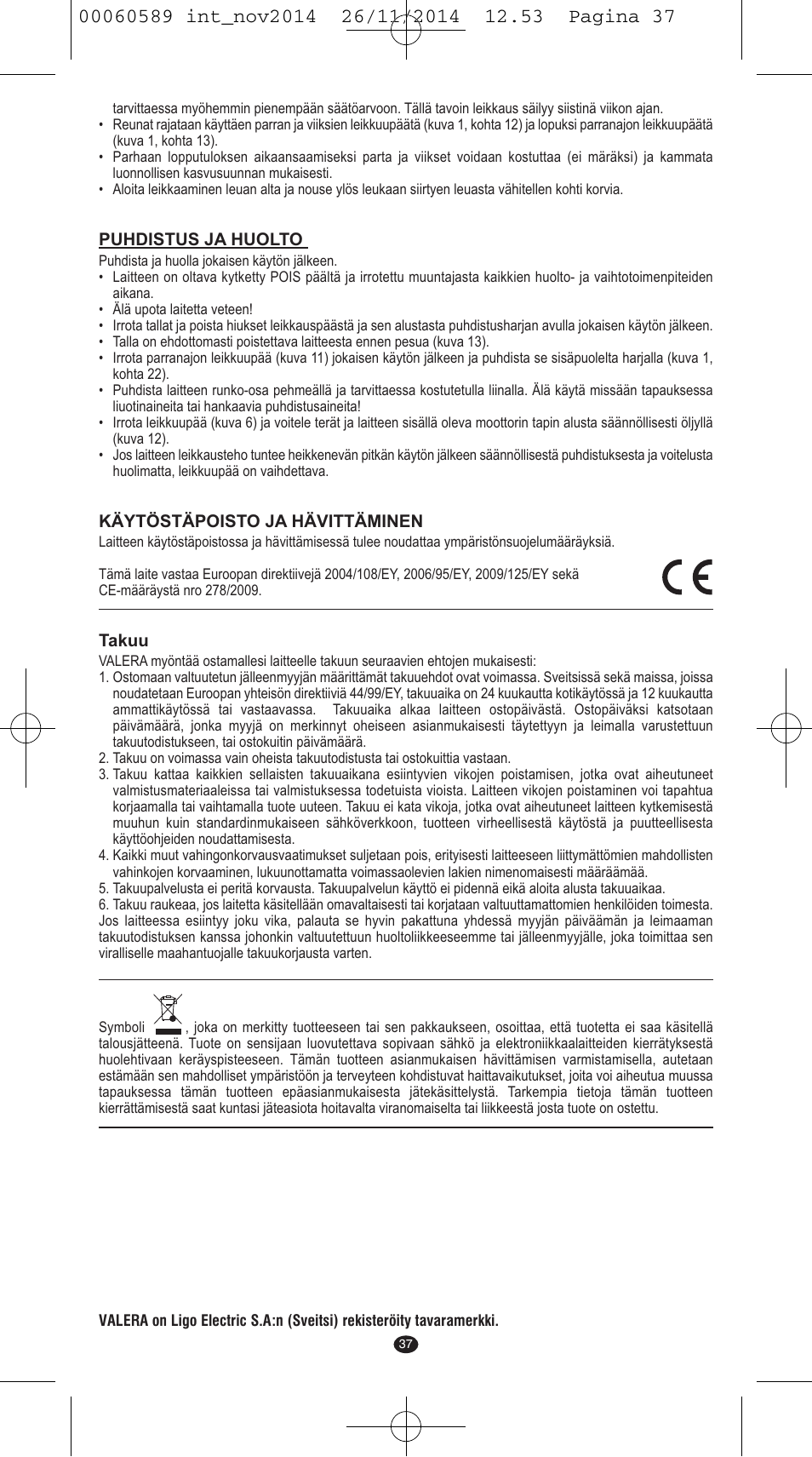 VALERA SYSTEMA User Manual | Page 33 / 86