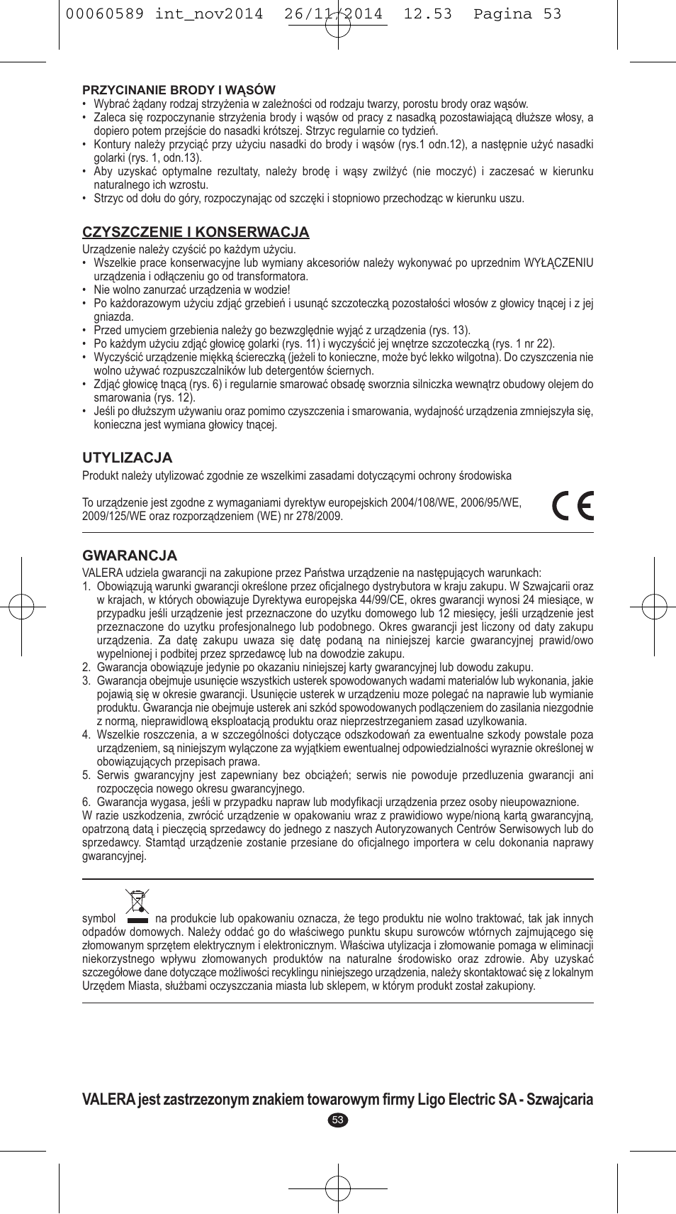 VALERA SYSTEMA User Manual | Page 49 / 86