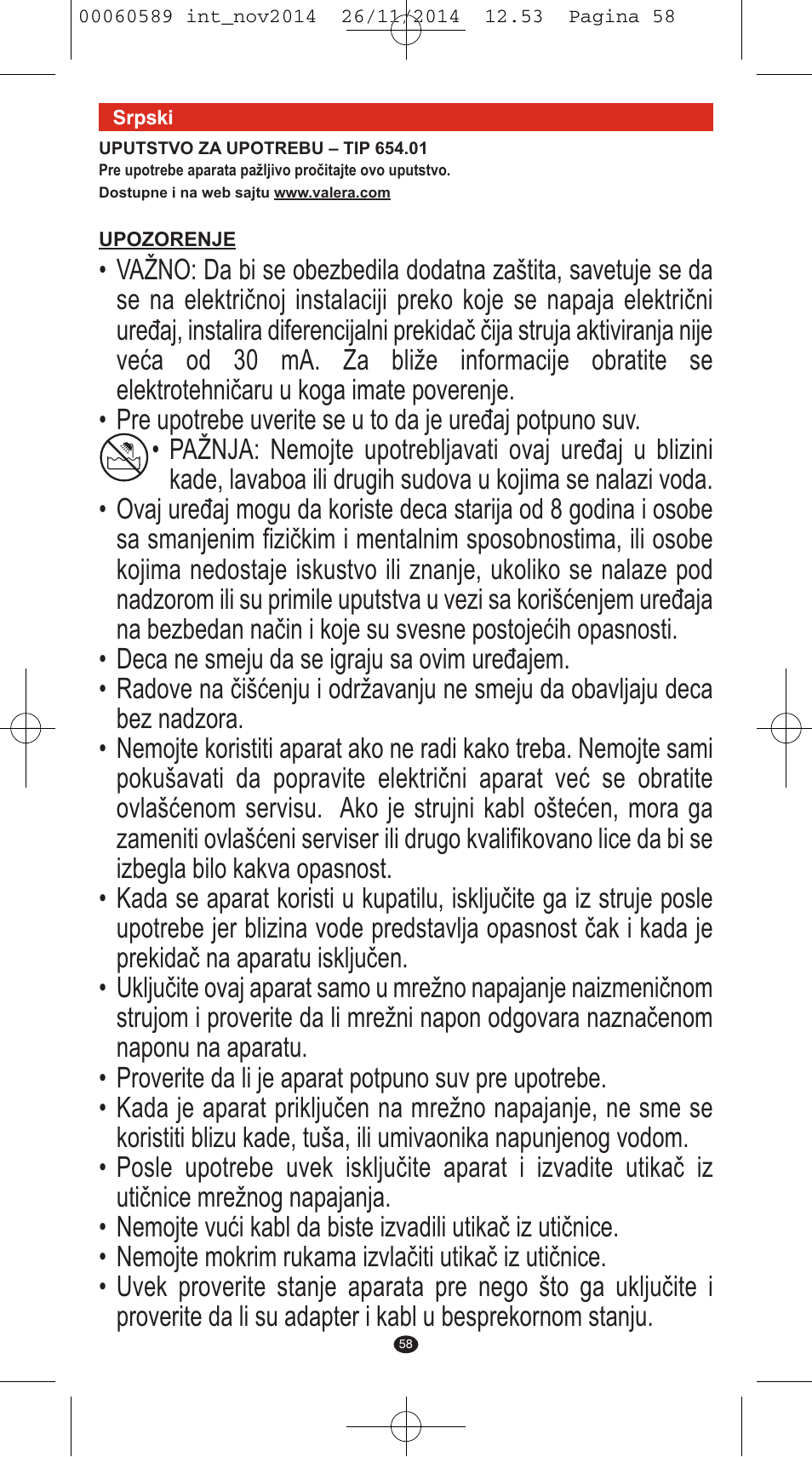 VALERA SYSTEMA User Manual | Page 54 / 86