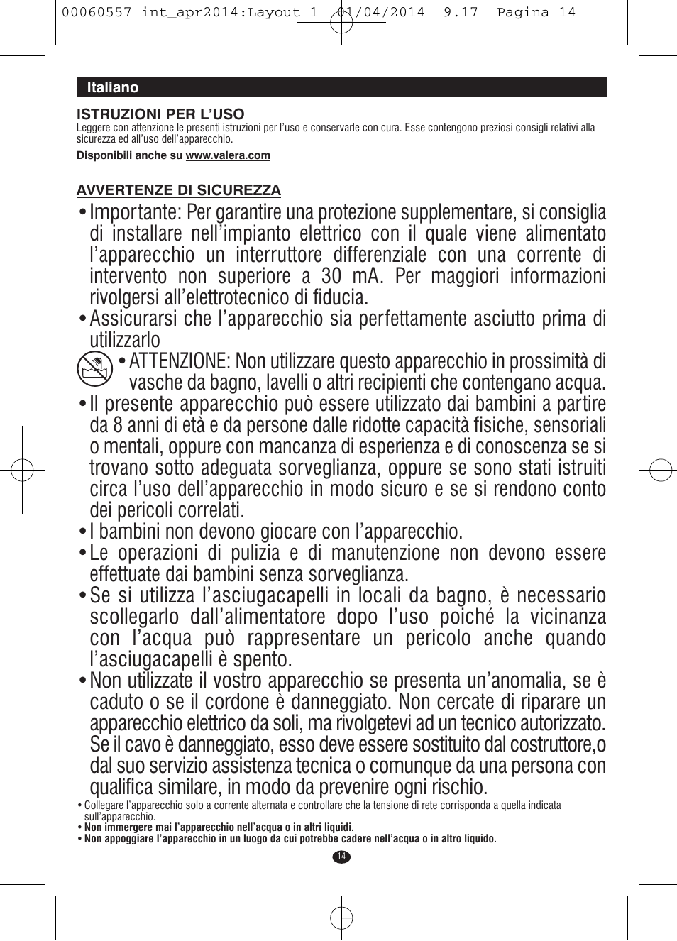 VALERA ManiSwiss Professional User Manual | Page 12 / 82