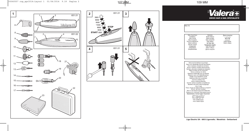 VALERA ManiSwiss Professional User Manual | Page 2 / 82