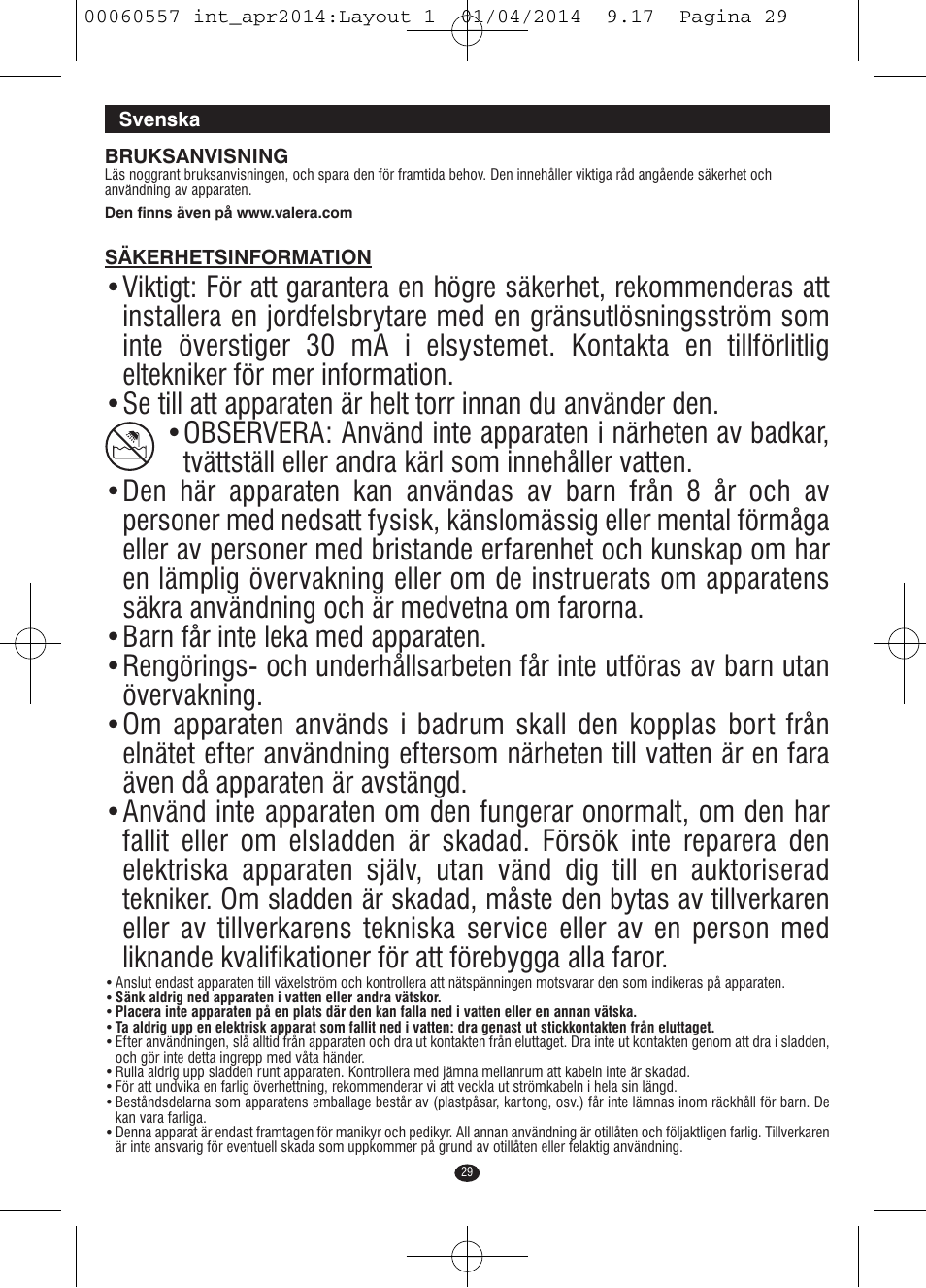 VALERA ManiSwiss Professional User Manual | Page 27 / 82
