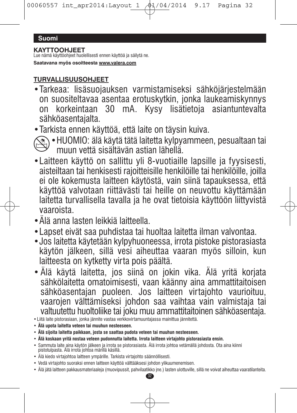 VALERA ManiSwiss Professional User Manual | Page 30 / 82