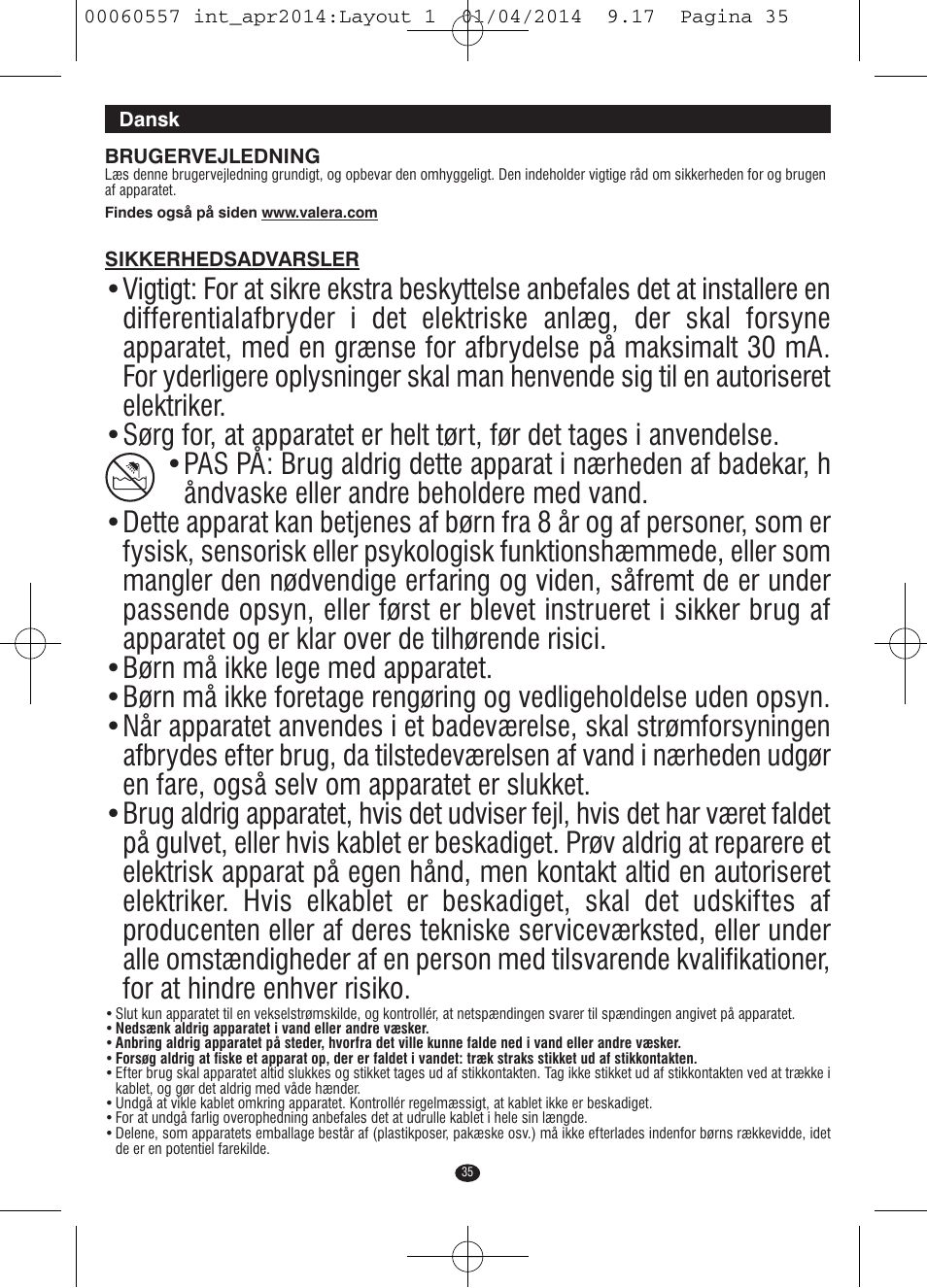 VALERA ManiSwiss Professional User Manual | Page 33 / 82
