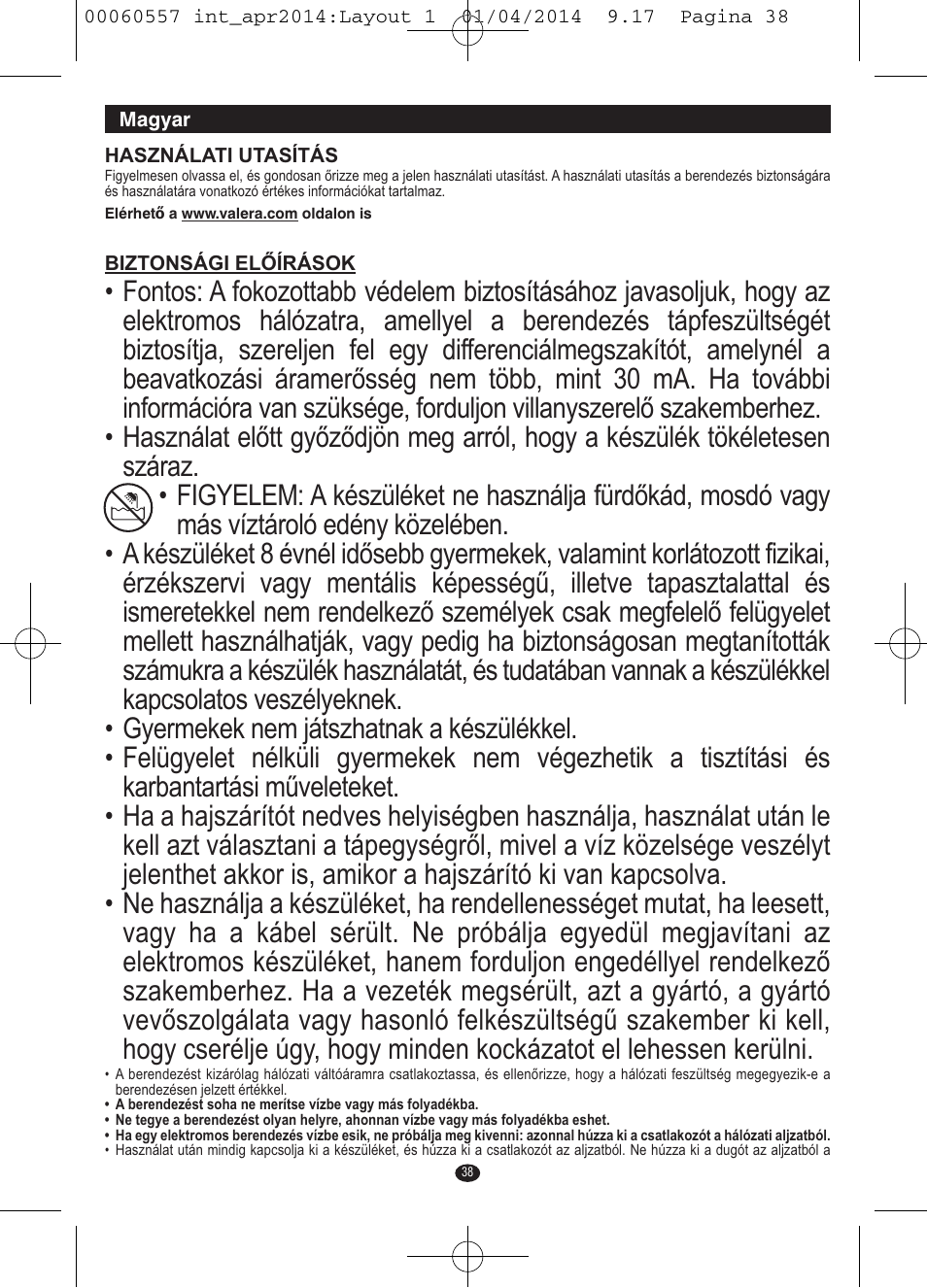 VALERA ManiSwiss Professional User Manual | Page 36 / 82