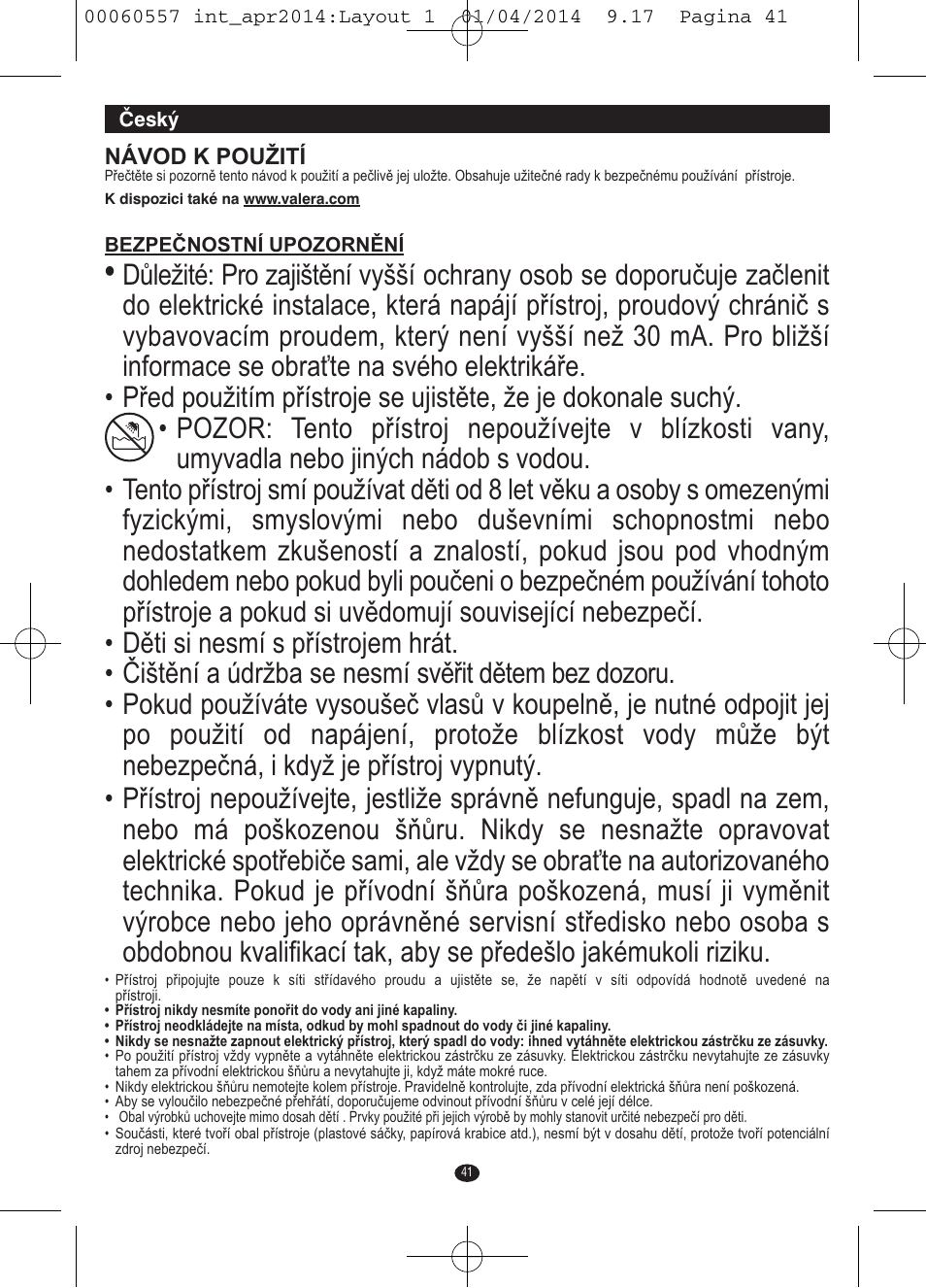 VALERA ManiSwiss Professional User Manual | Page 39 / 82