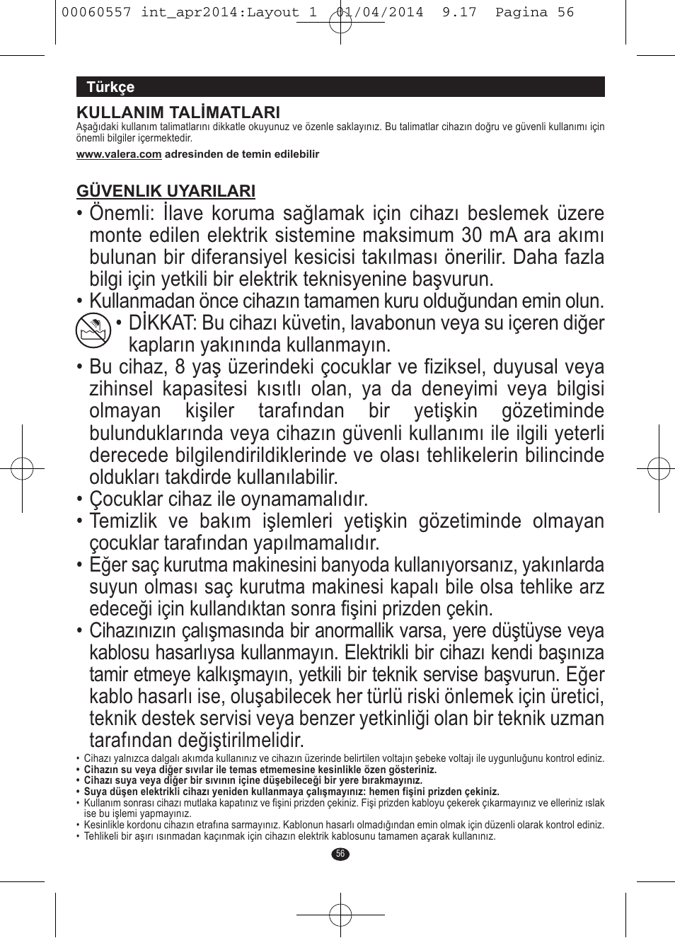 VALERA ManiSwiss Professional User Manual | Page 54 / 82