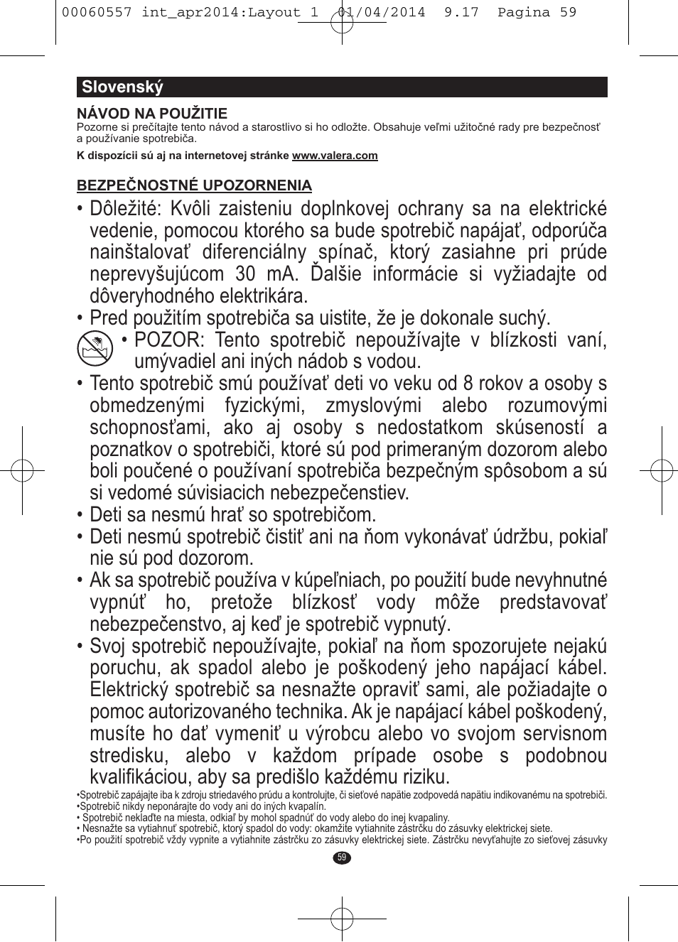 VALERA ManiSwiss Professional User Manual | Page 57 / 82