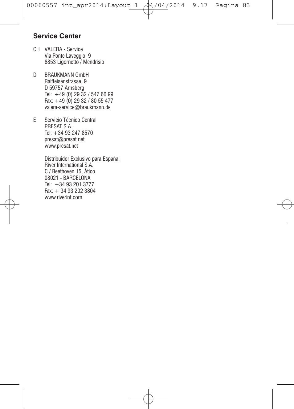 VALERA ManiSwiss Professional User Manual | Page 81 / 82