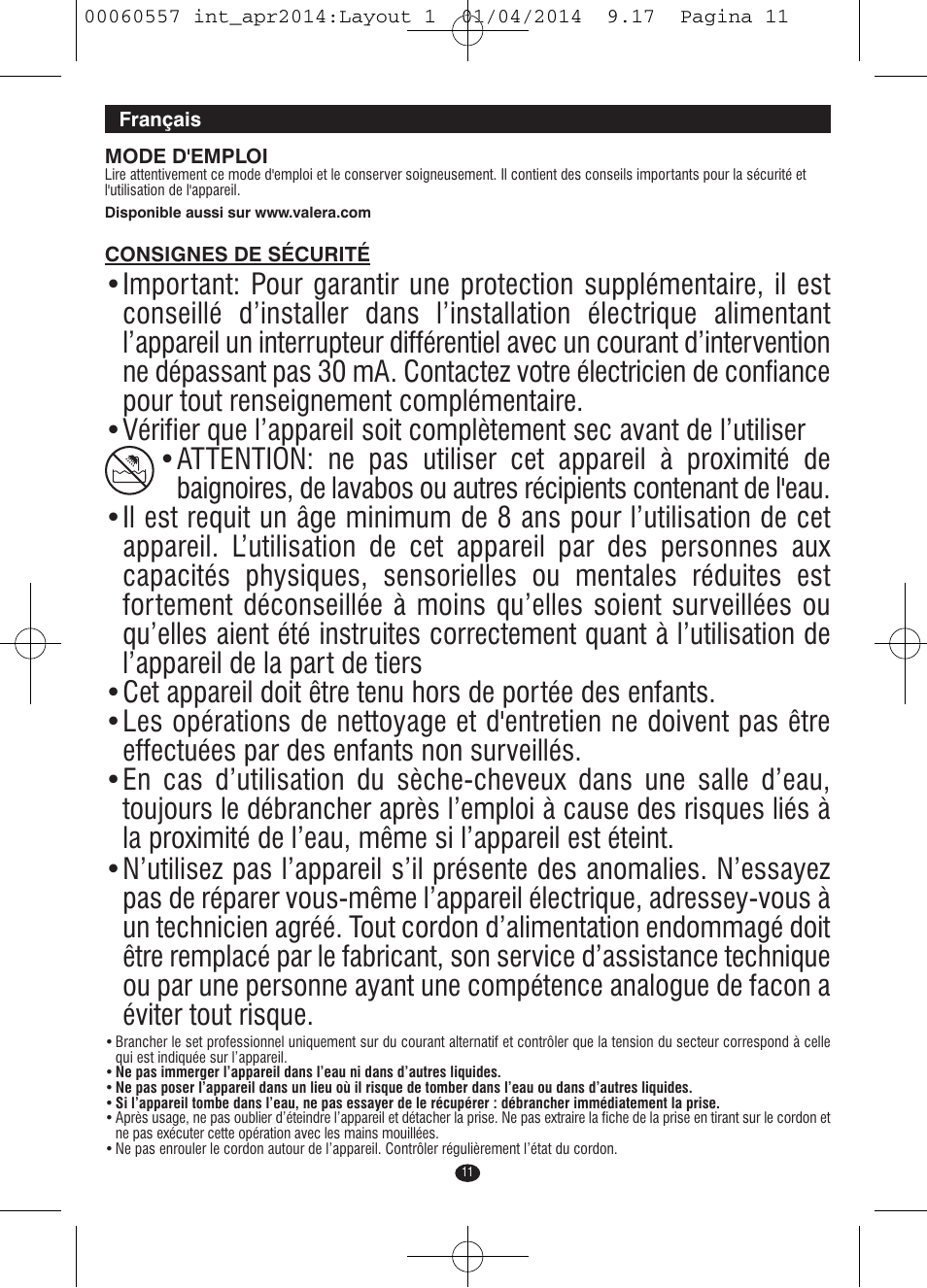 VALERA ManiSwiss Professional User Manual | Page 9 / 82