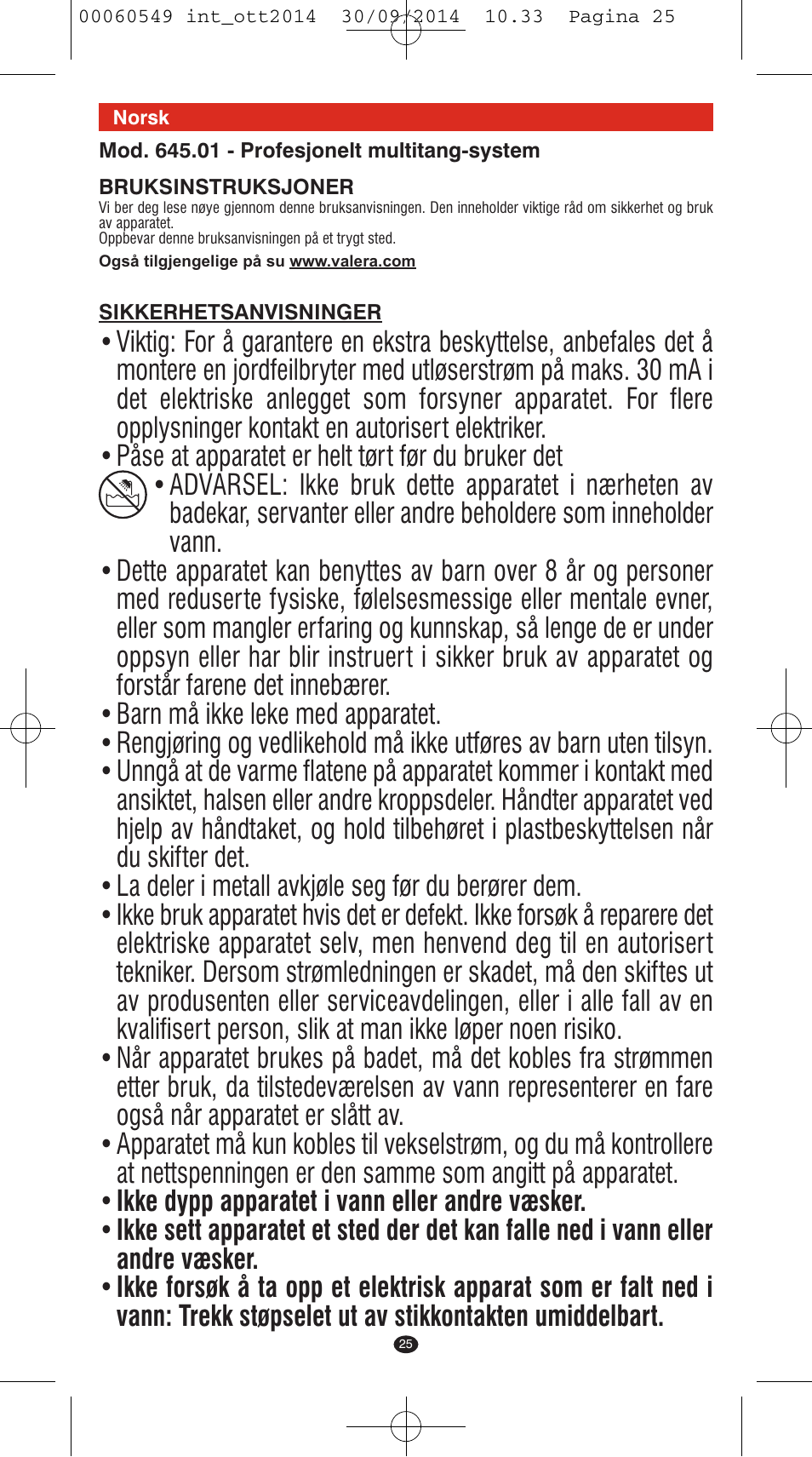 VALERA X-STYLE User Manual | Page 23 / 78