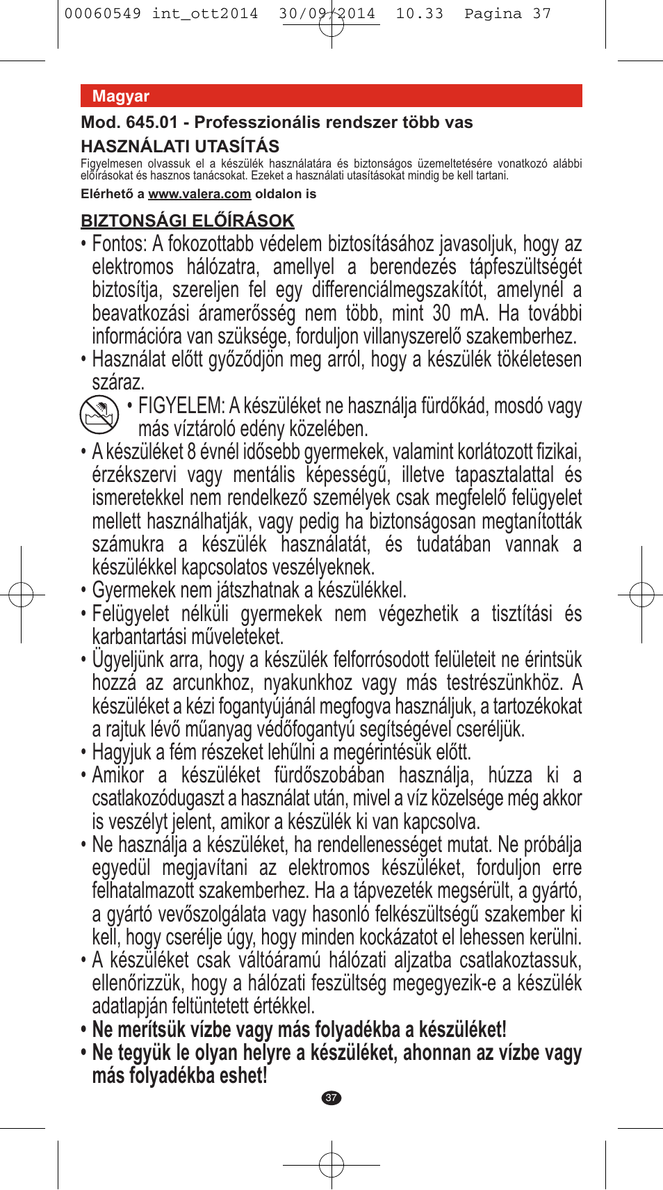 VALERA X-STYLE User Manual | Page 35 / 78