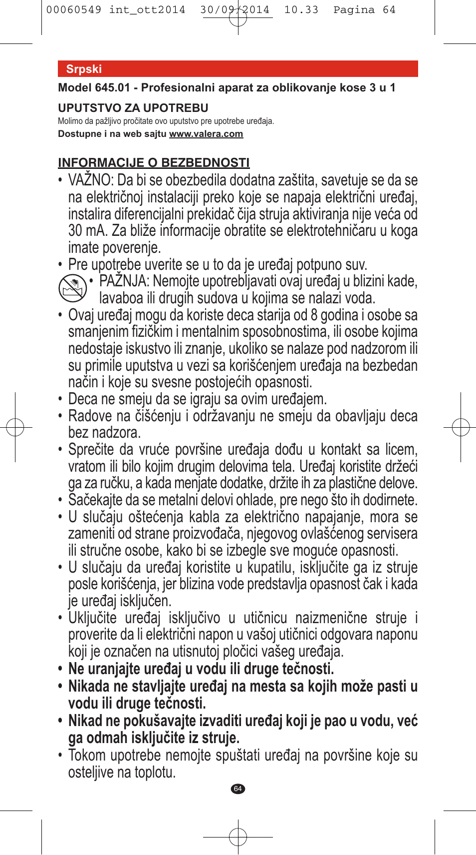 VALERA X-STYLE User Manual | Page 62 / 78