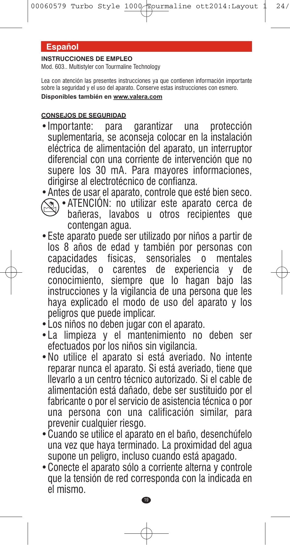 VALERA Turbo Style 1000 Tourmaline 1000 W User Manual | Page 19 / 100