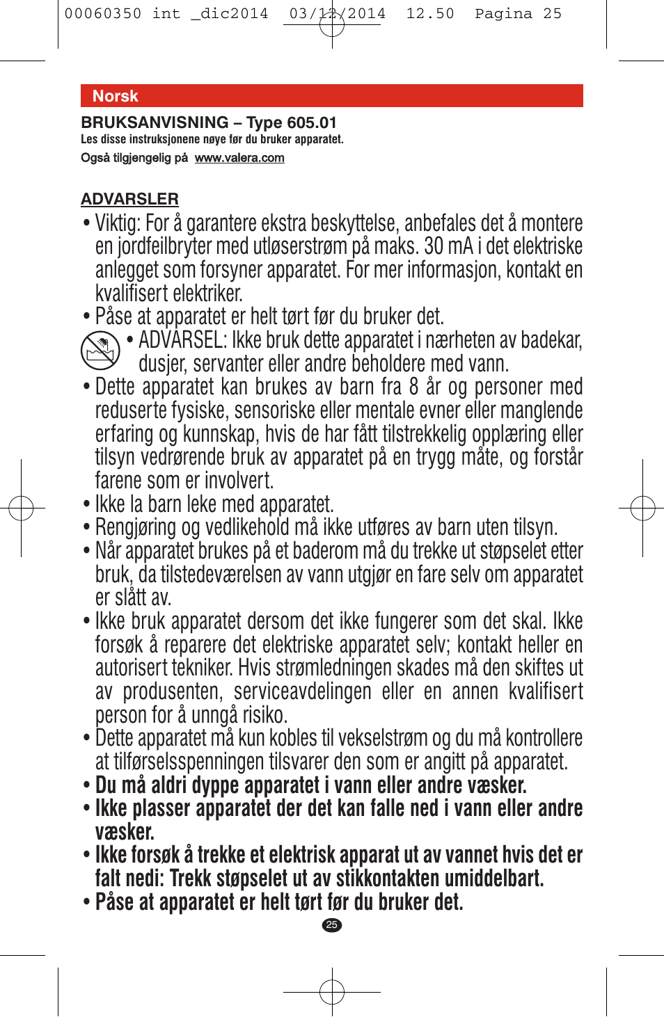 VALERA QUICK 24 User Manual | Page 23 / 74