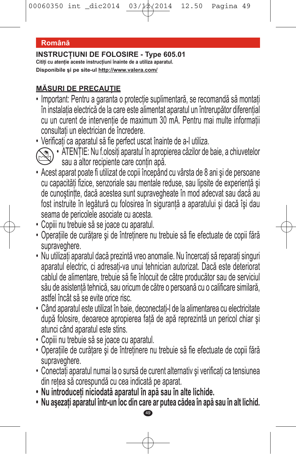 VALERA QUICK 24 User Manual | Page 47 / 74