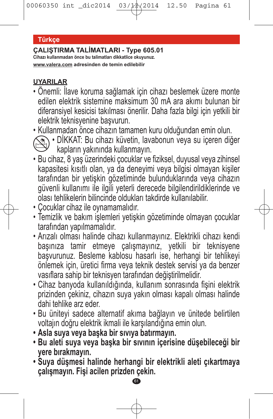 VALERA QUICK 24 User Manual | Page 59 / 74