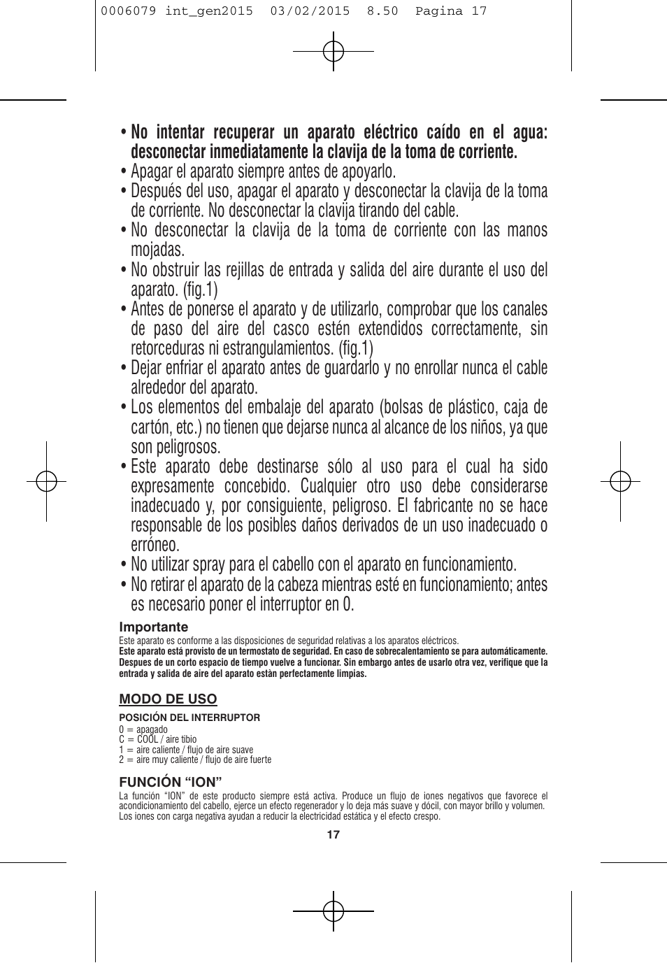 VALERA Swiss Ionic Comfort 600 W User Manual | Page 15 / 70