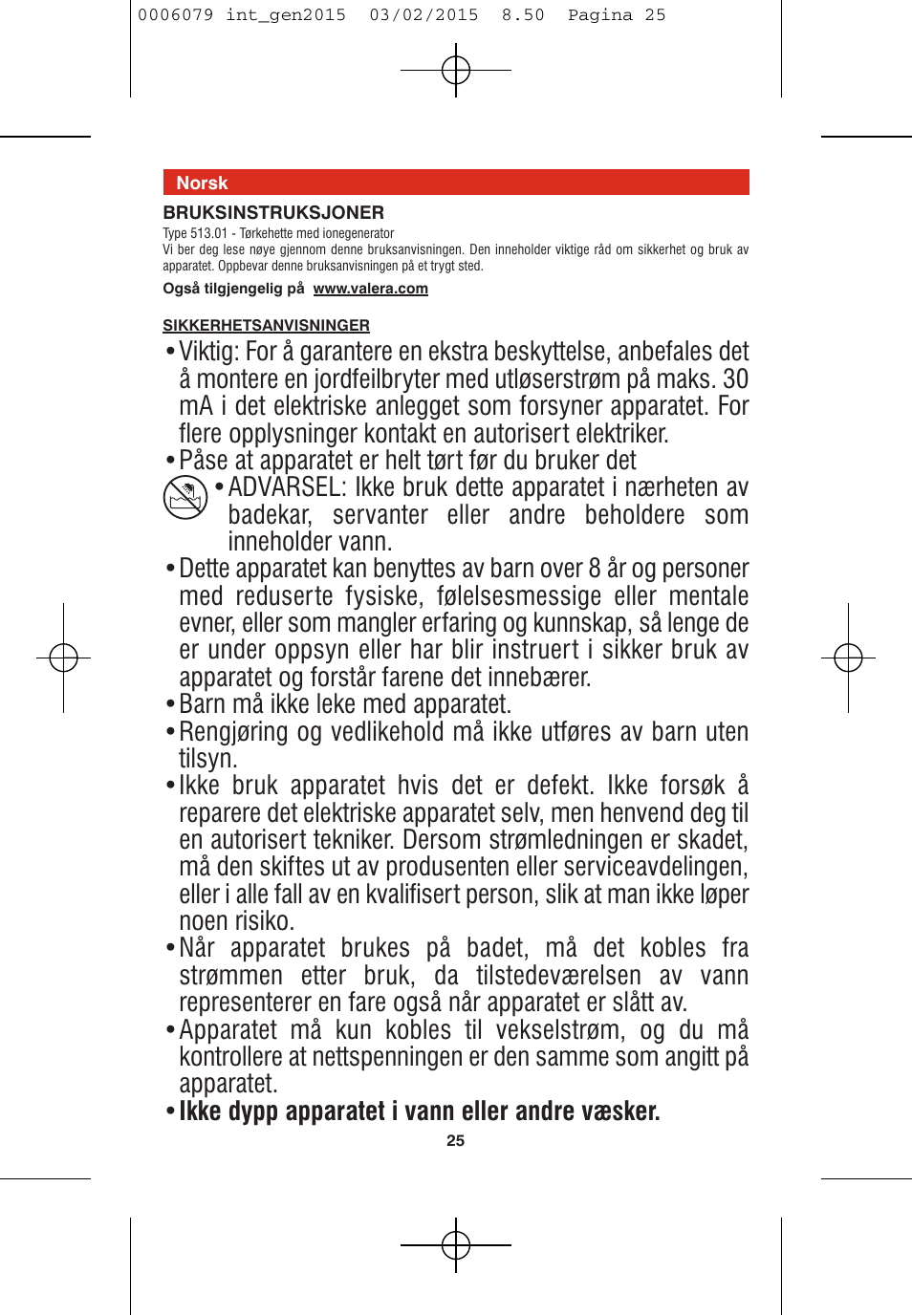 VALERA Swiss Ionic Comfort 600 W User Manual | Page 23 / 70
