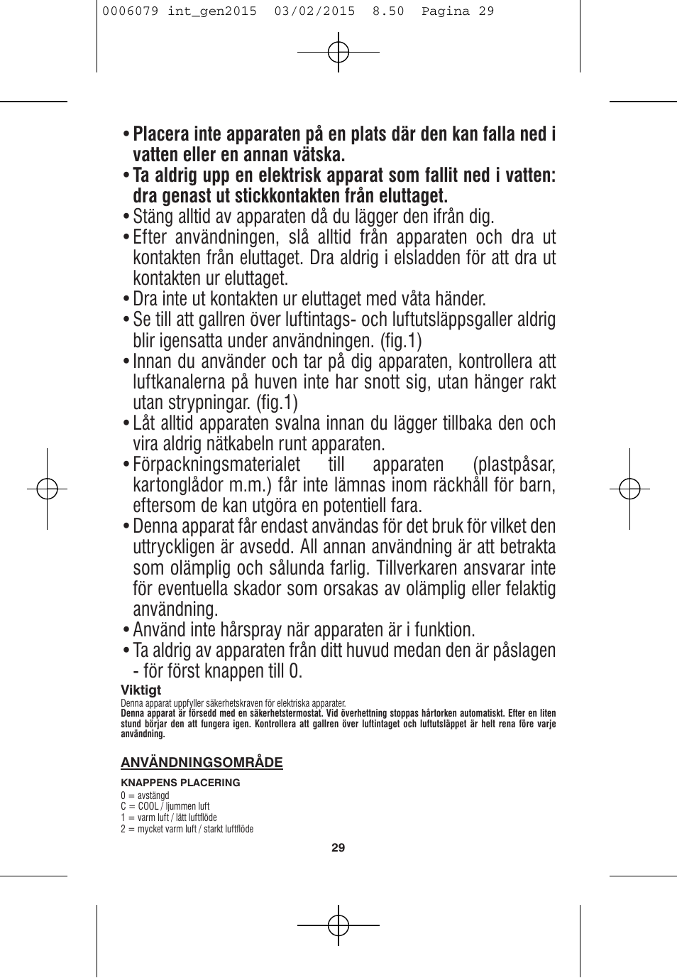 VALERA Swiss Ionic Comfort 600 W User Manual | Page 27 / 70