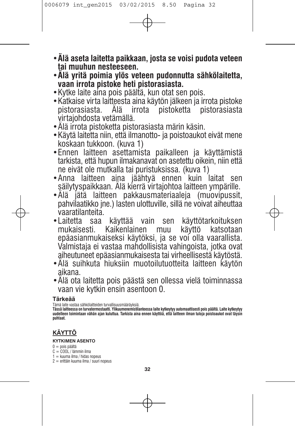 VALERA Swiss Ionic Comfort 600 W User Manual | Page 30 / 70