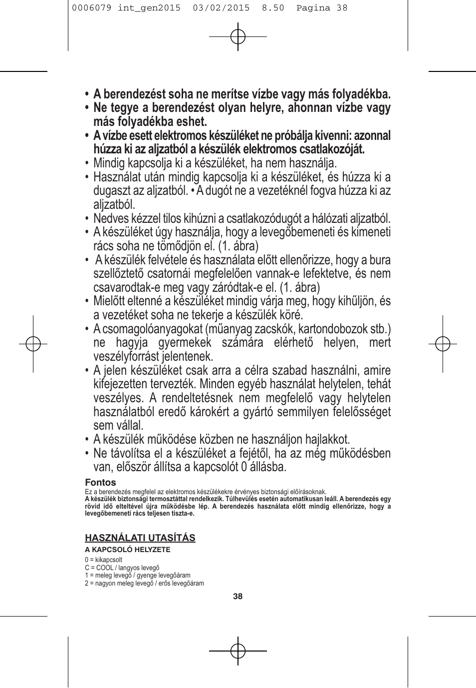 VALERA Swiss Ionic Comfort 600 W User Manual | Page 36 / 70