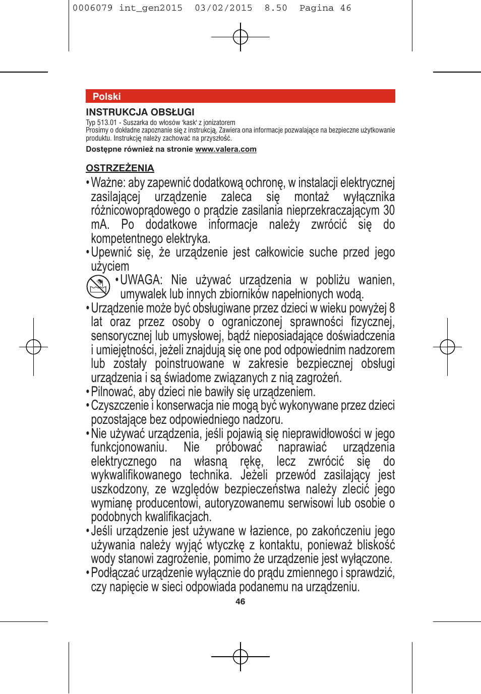 VALERA Swiss Ionic Comfort 600 W User Manual | Page 44 / 70