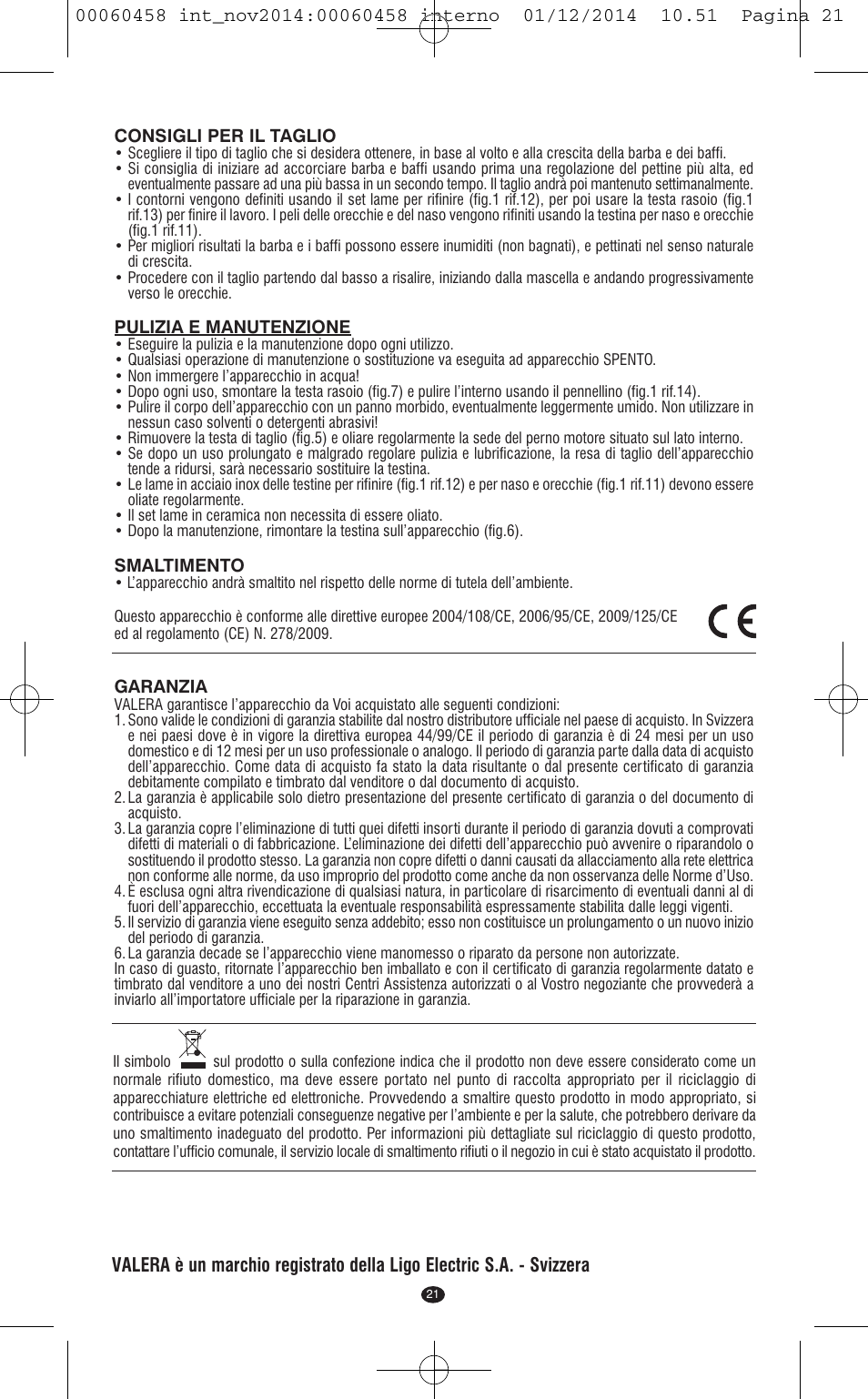 VALERA CONTOUR X CERAMIC User Manual | Page 17 / 98