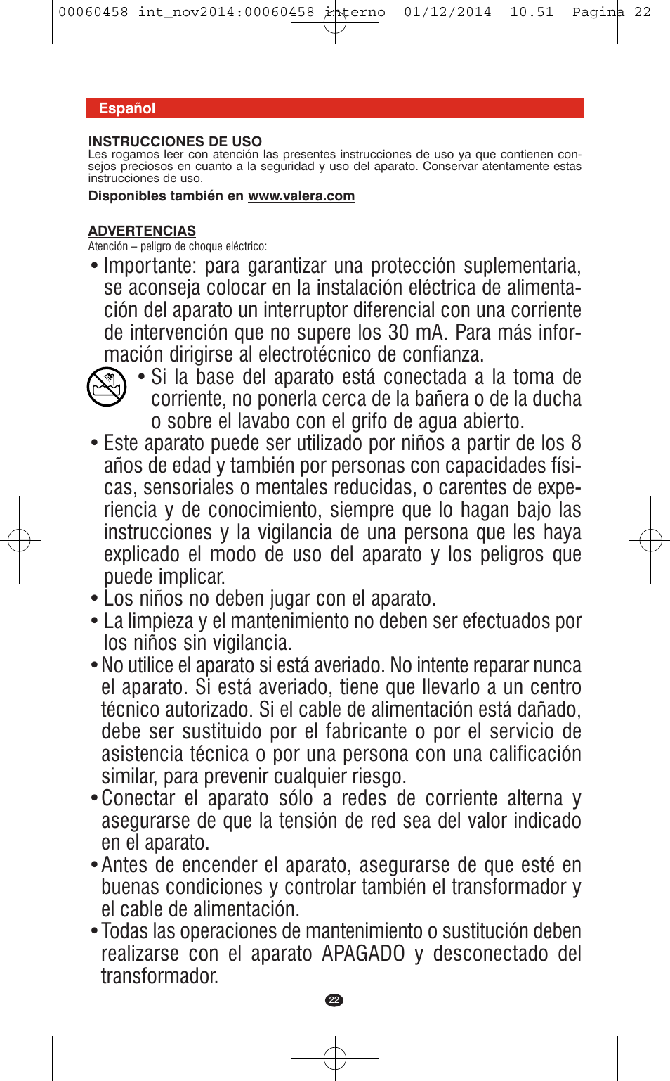 VALERA CONTOUR X CERAMIC User Manual | Page 18 / 98