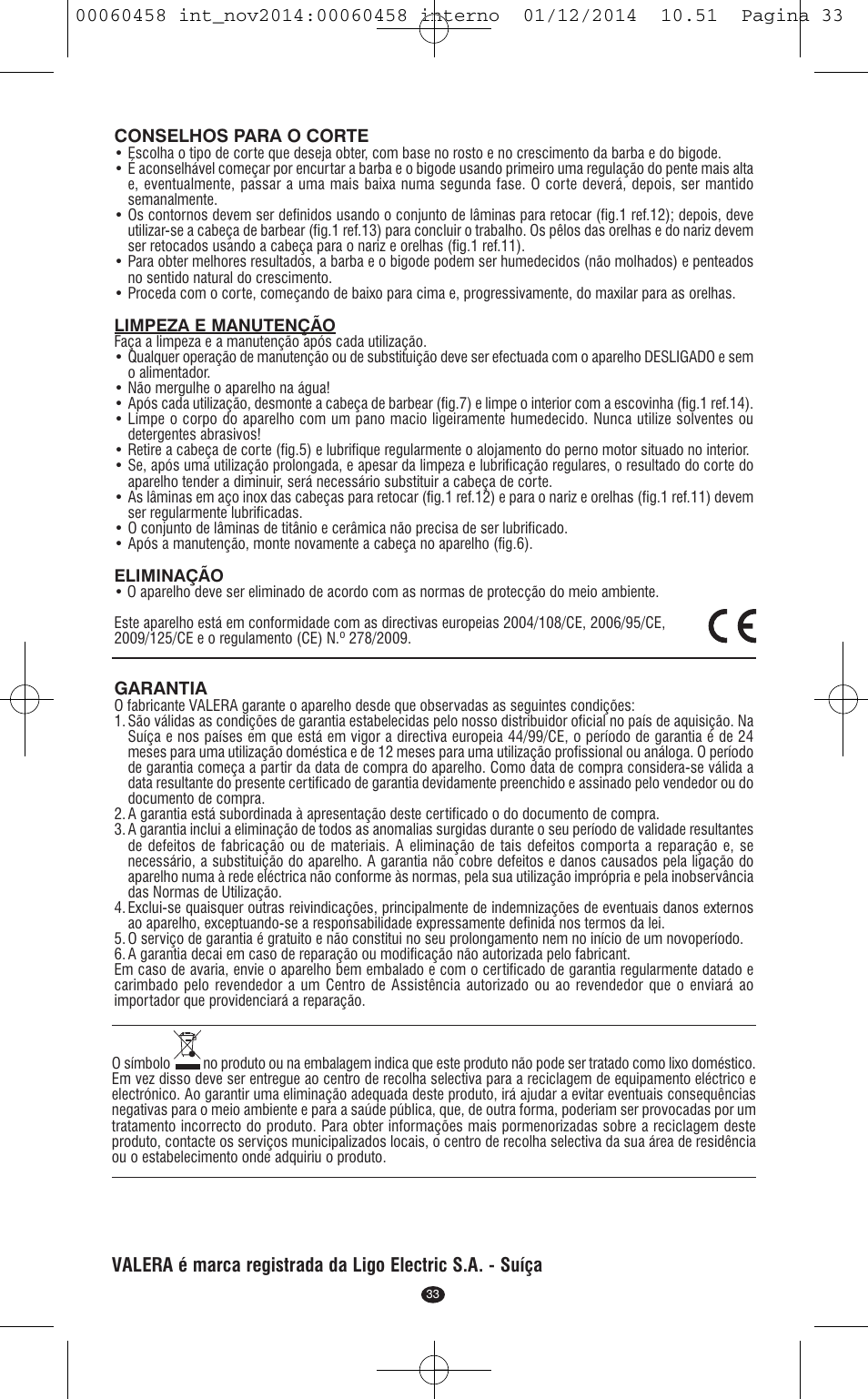 VALERA CONTOUR X CERAMIC User Manual | Page 29 / 98