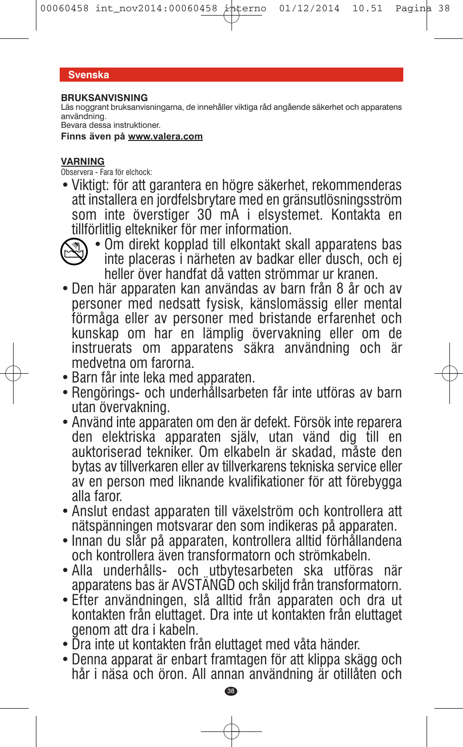 VALERA CONTOUR X CERAMIC User Manual | Page 34 / 98