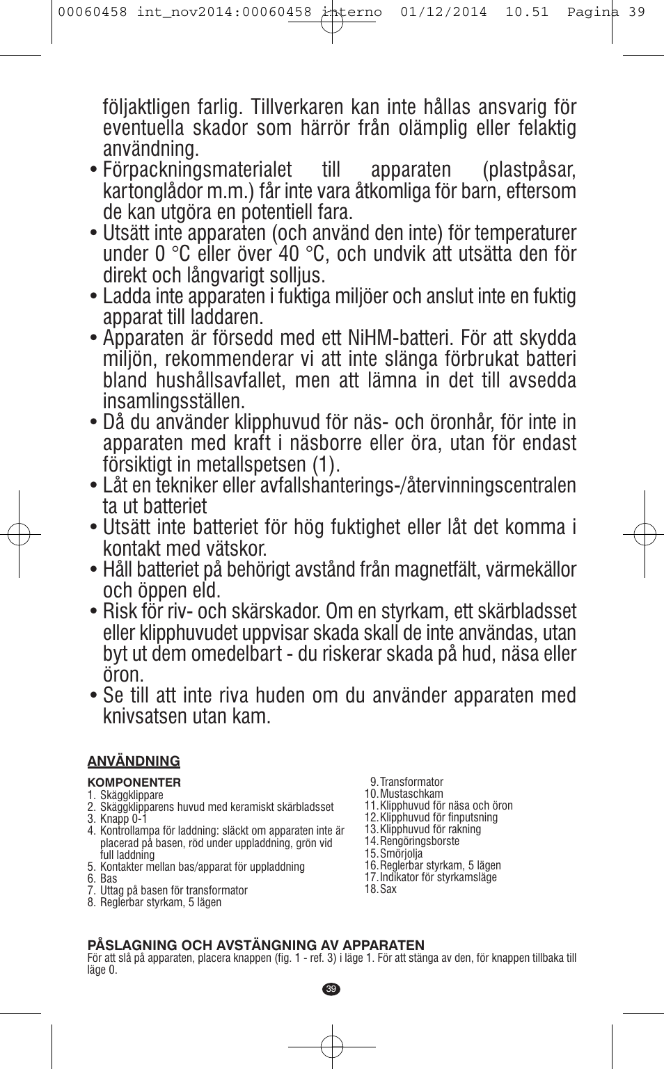 VALERA CONTOUR X CERAMIC User Manual | Page 35 / 98