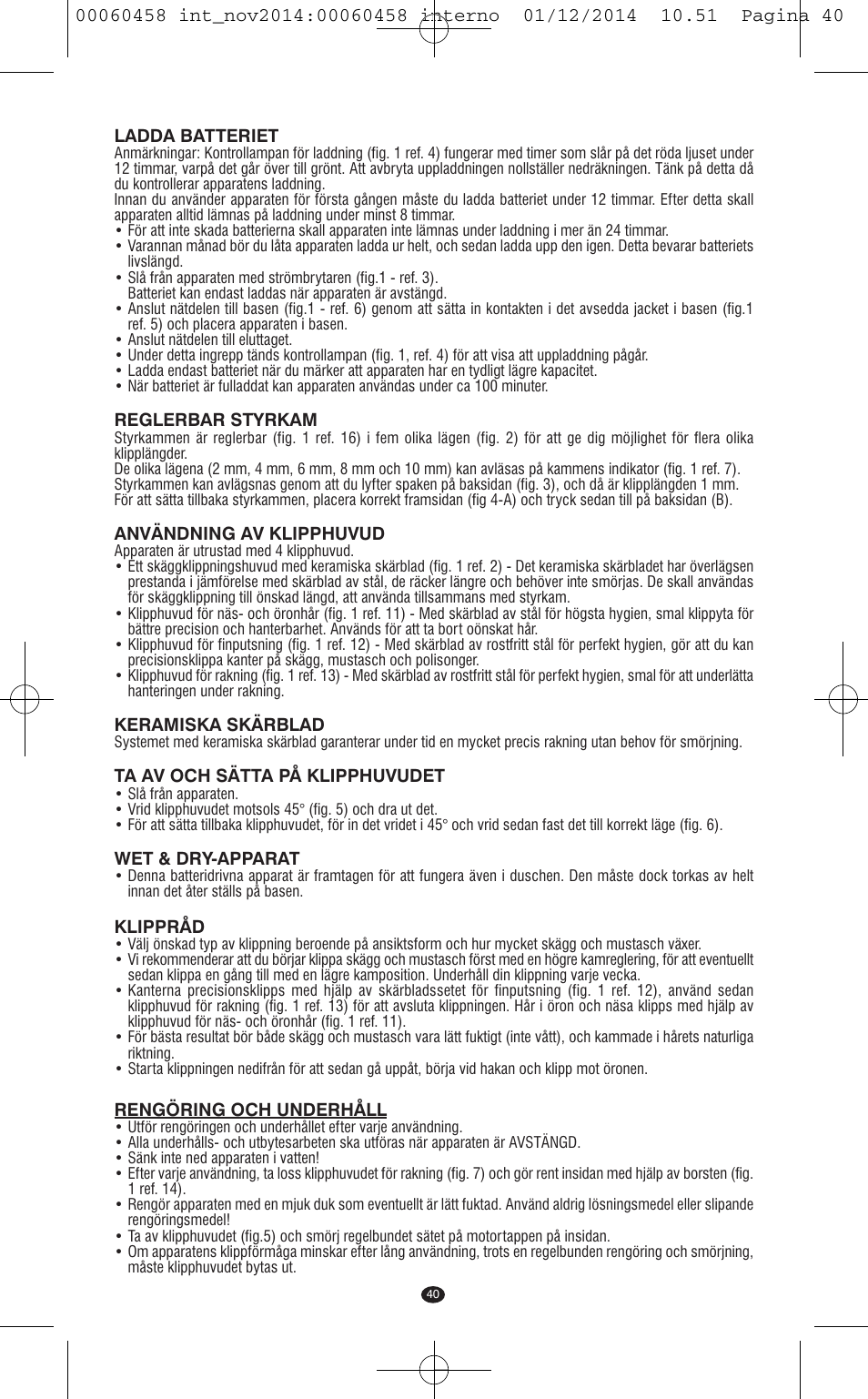 VALERA CONTOUR X CERAMIC User Manual | Page 36 / 98