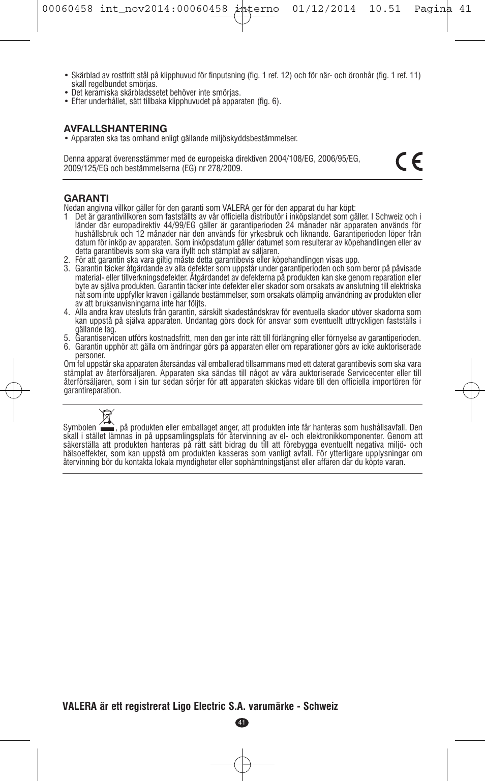 VALERA CONTOUR X CERAMIC User Manual | Page 37 / 98