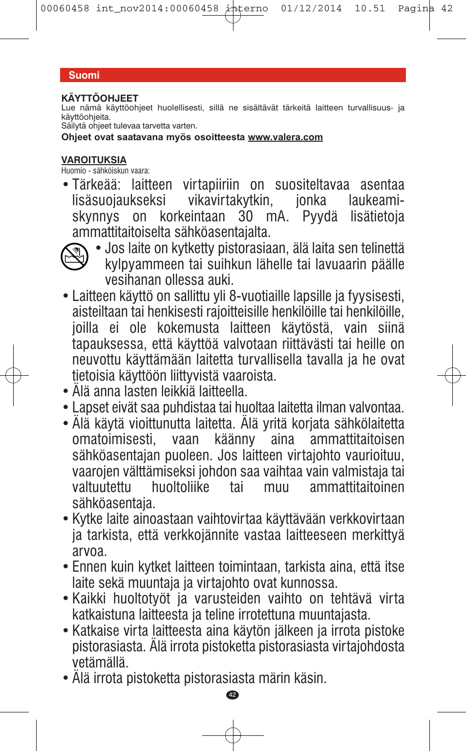VALERA CONTOUR X CERAMIC User Manual | Page 38 / 98