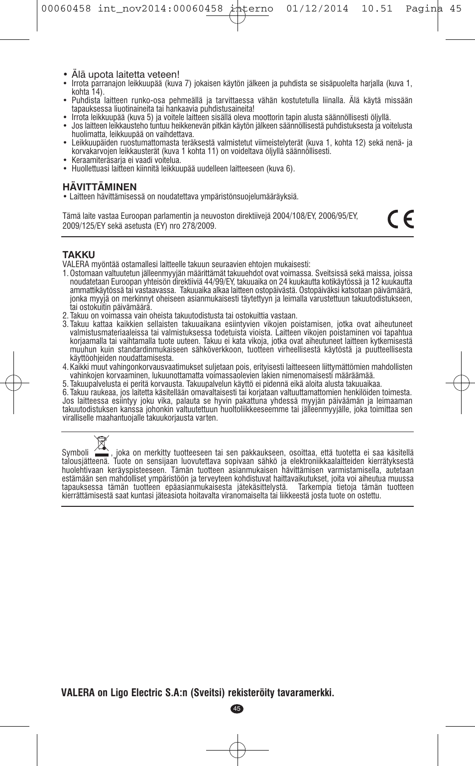 VALERA CONTOUR X CERAMIC User Manual | Page 41 / 98