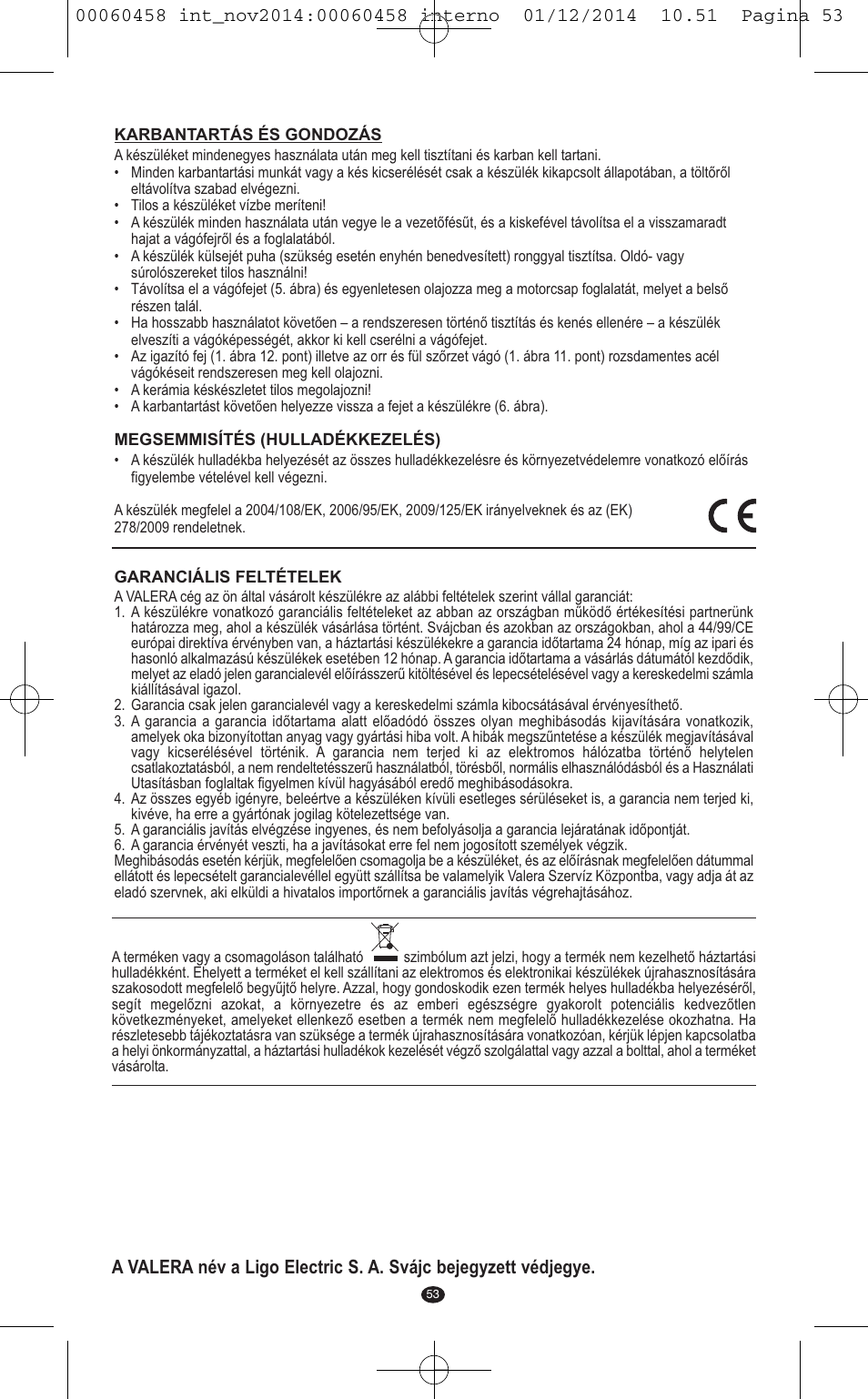 VALERA CONTOUR X CERAMIC User Manual | Page 49 / 98
