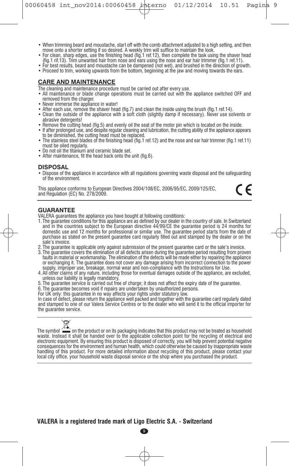 VALERA CONTOUR X CERAMIC User Manual | Page 5 / 98