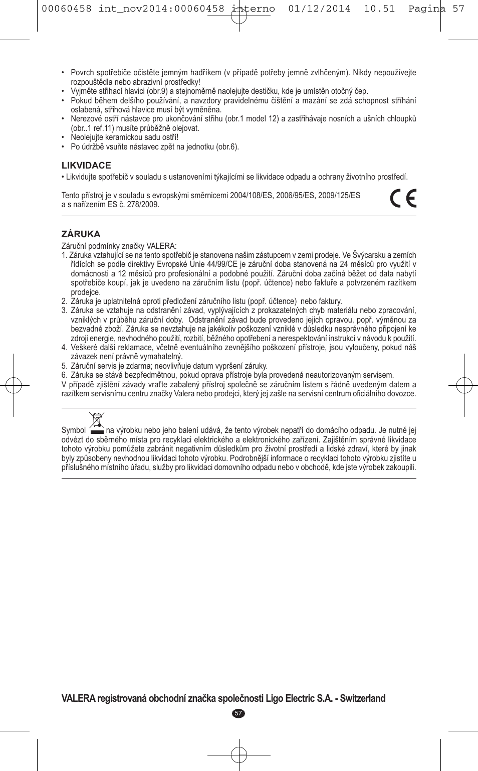 VALERA CONTOUR X CERAMIC User Manual | Page 53 / 98