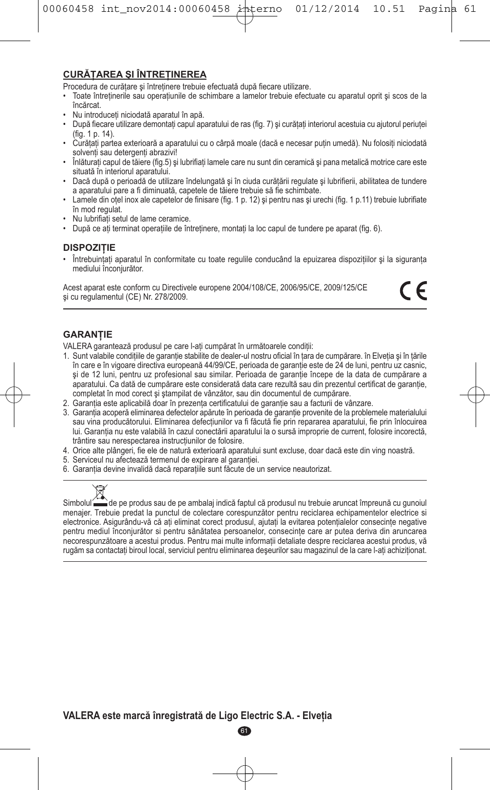 VALERA CONTOUR X CERAMIC User Manual | Page 57 / 98