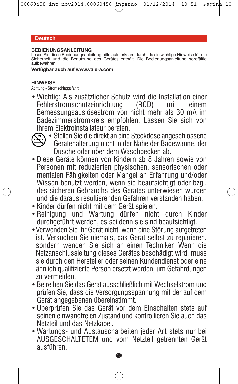 VALERA CONTOUR X CERAMIC User Manual | Page 6 / 98