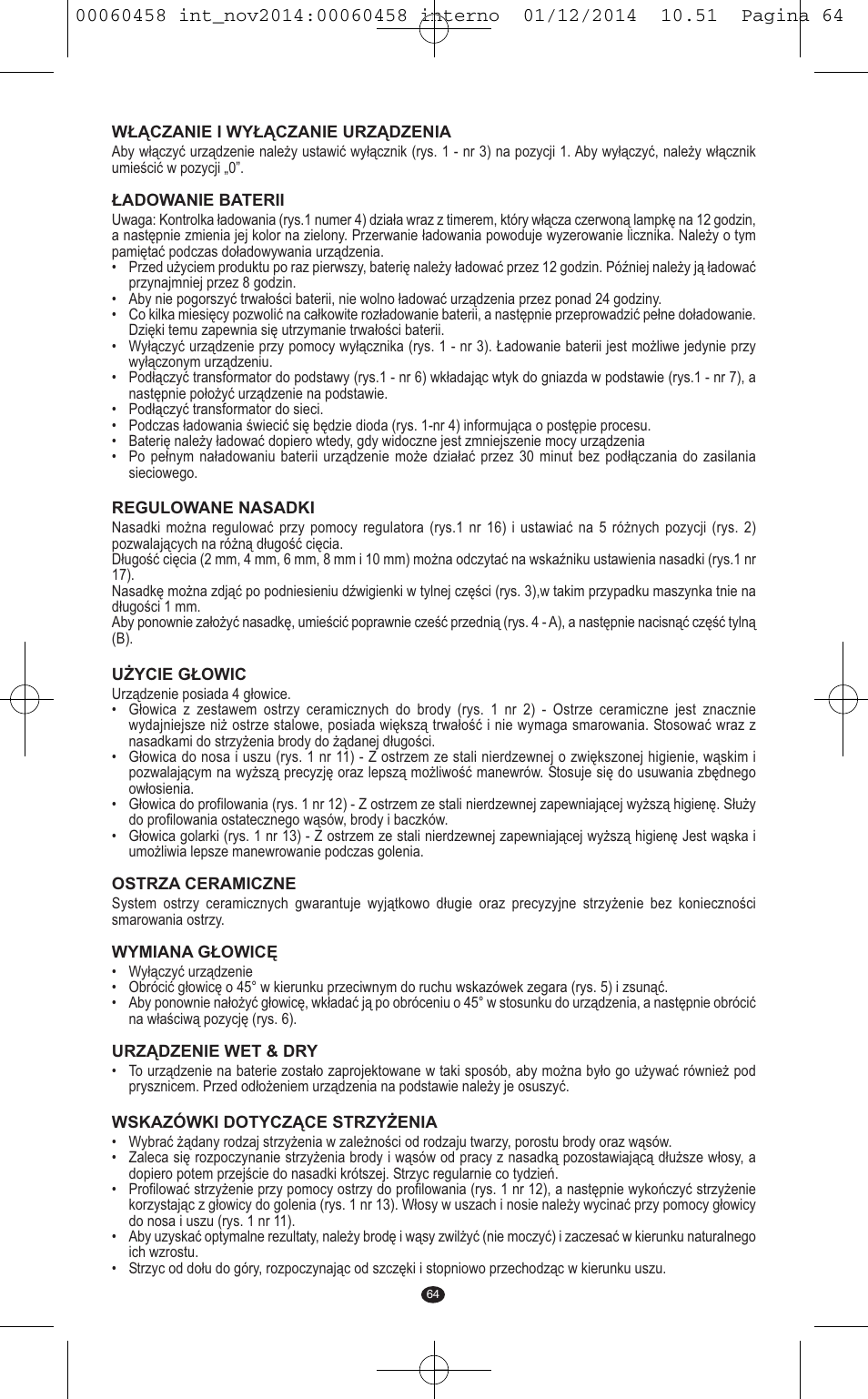 VALERA CONTOUR X CERAMIC User Manual | Page 60 / 98