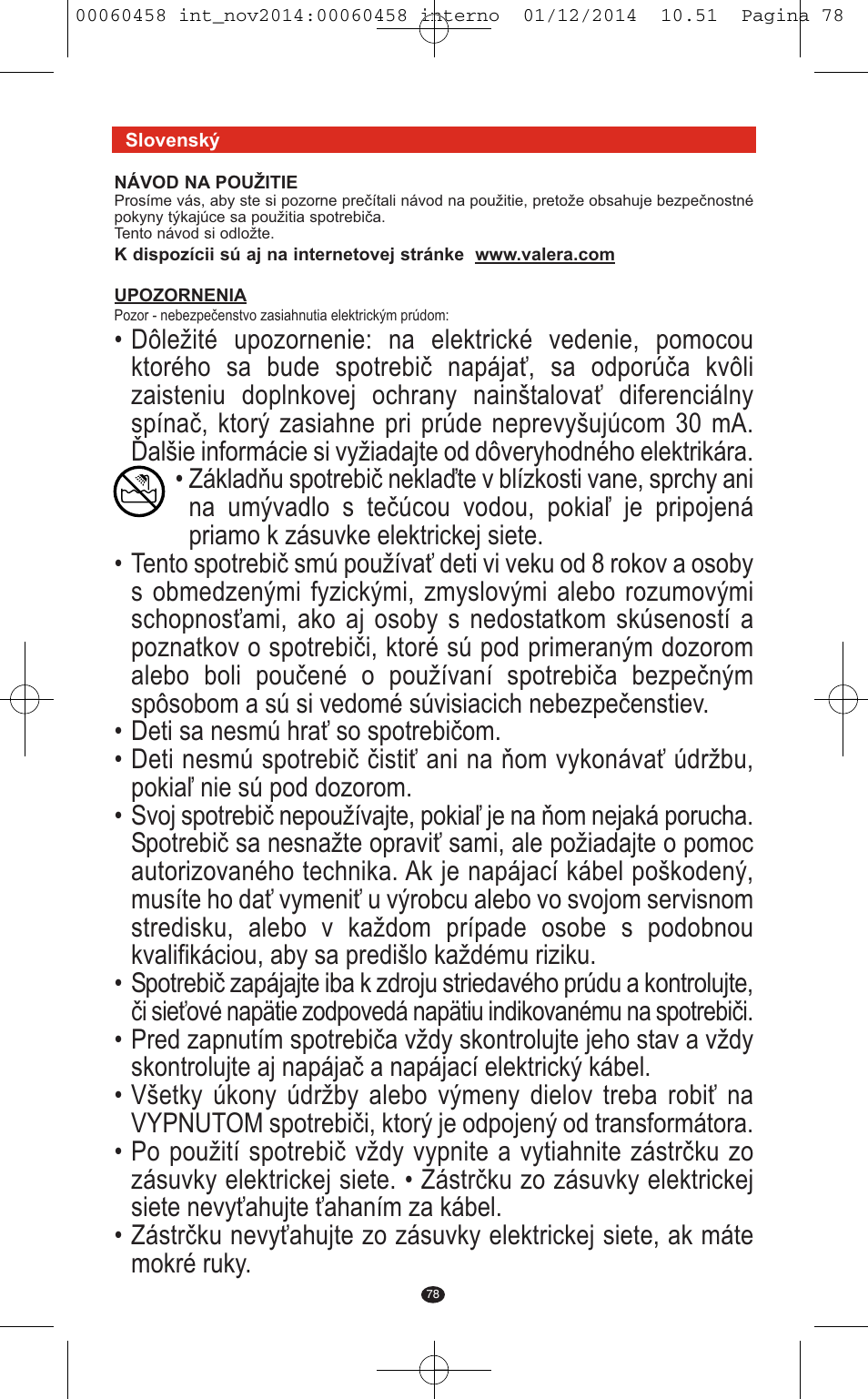 VALERA CONTOUR X CERAMIC User Manual | Page 74 / 98