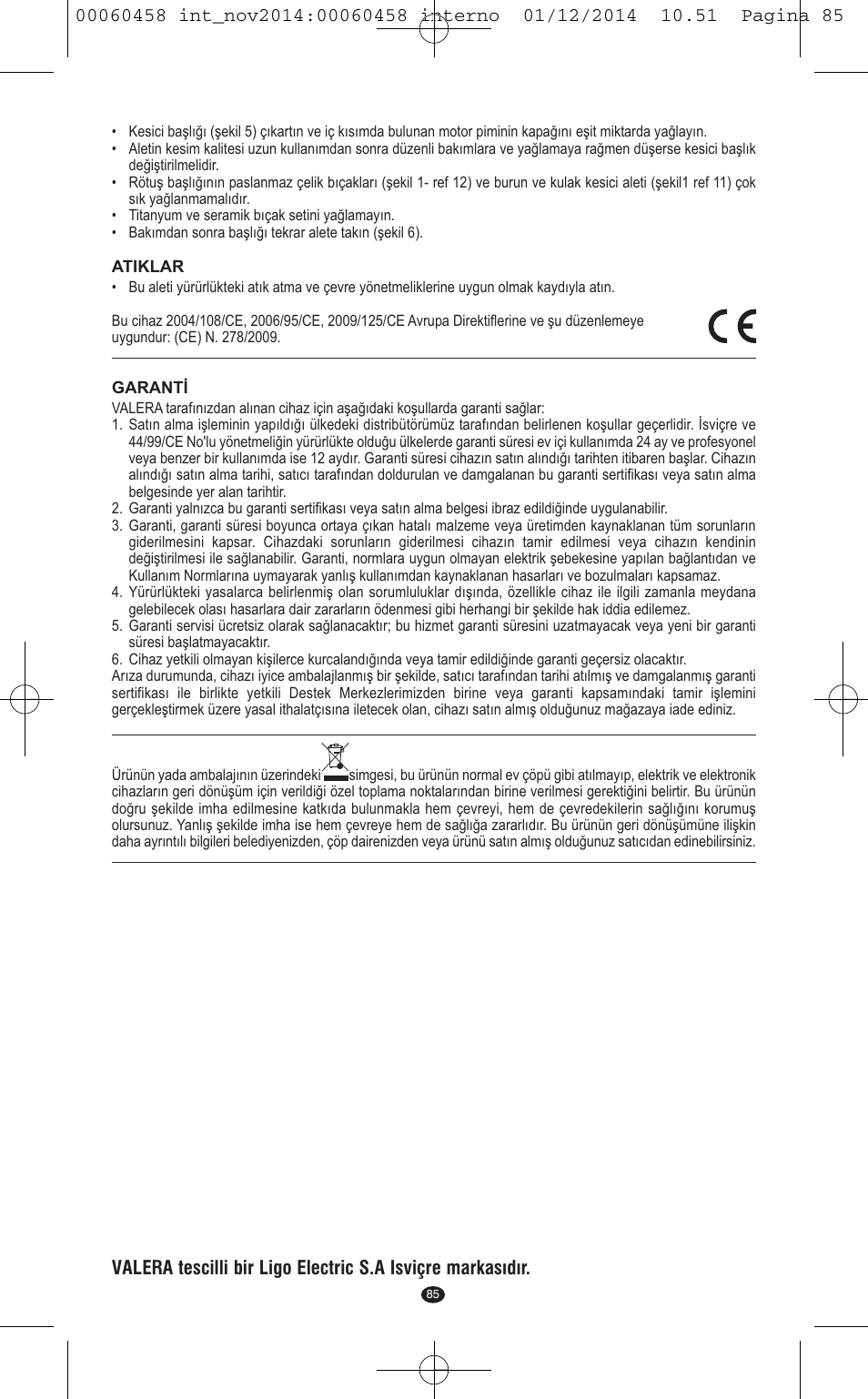 VALERA CONTOUR X CERAMIC User Manual | Page 81 / 98