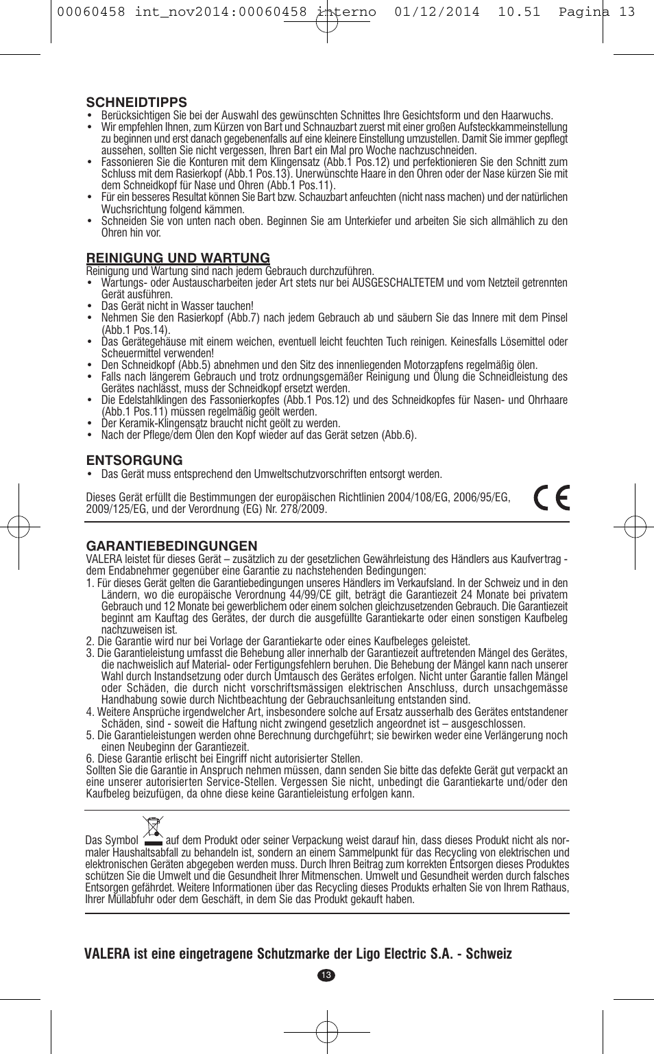 VALERA CONTOUR X CERAMIC User Manual | Page 9 / 98