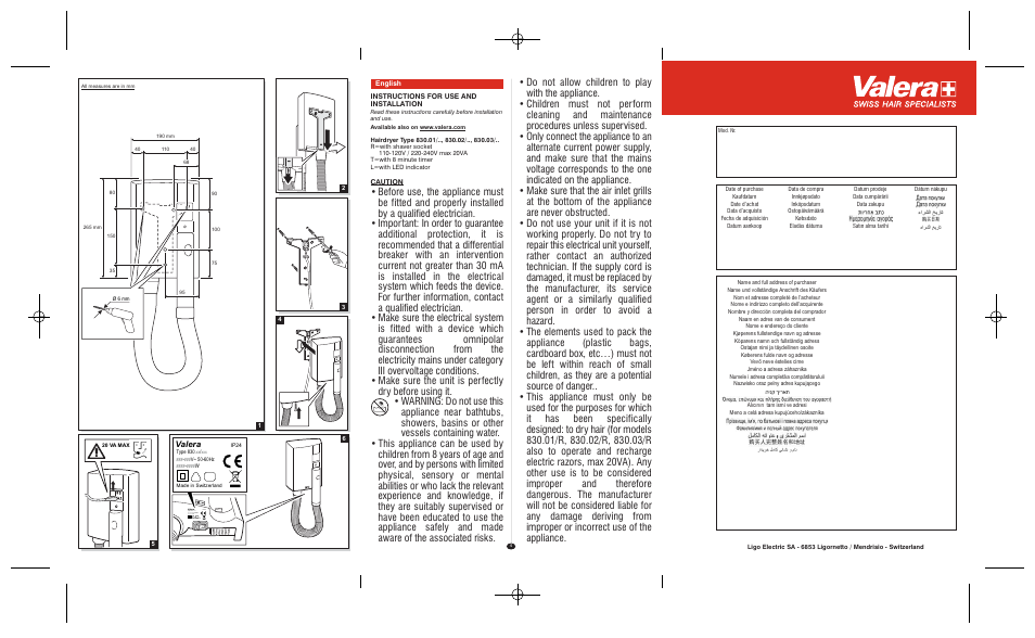 Valera | VALERA Hotello 1200 W User Manual | Page 2 / 54